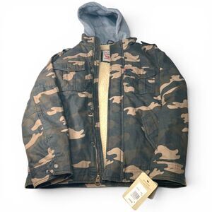 Levi's Jacket Mens Small Camo Print Cotton Faux Shearling Utility Field Workwear